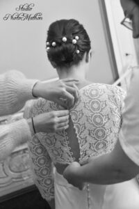 Détail de la robe de mariée - reportage mariage Paray-le-Monial